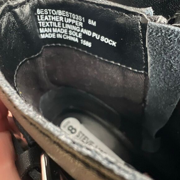 Steve Madden Women's Leather Zip Studded Besto Ankle Bootie Black Size 8 NWOT - Picture 7 of 7